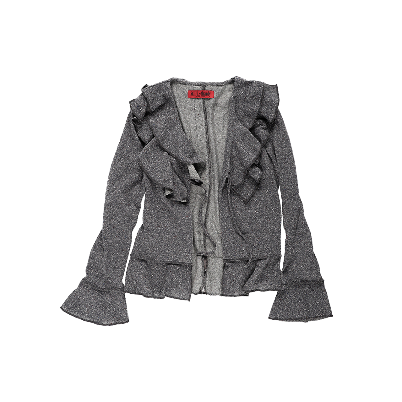 SL26SSCD01GY Still Lethardy Ruffle Cardigan Grey