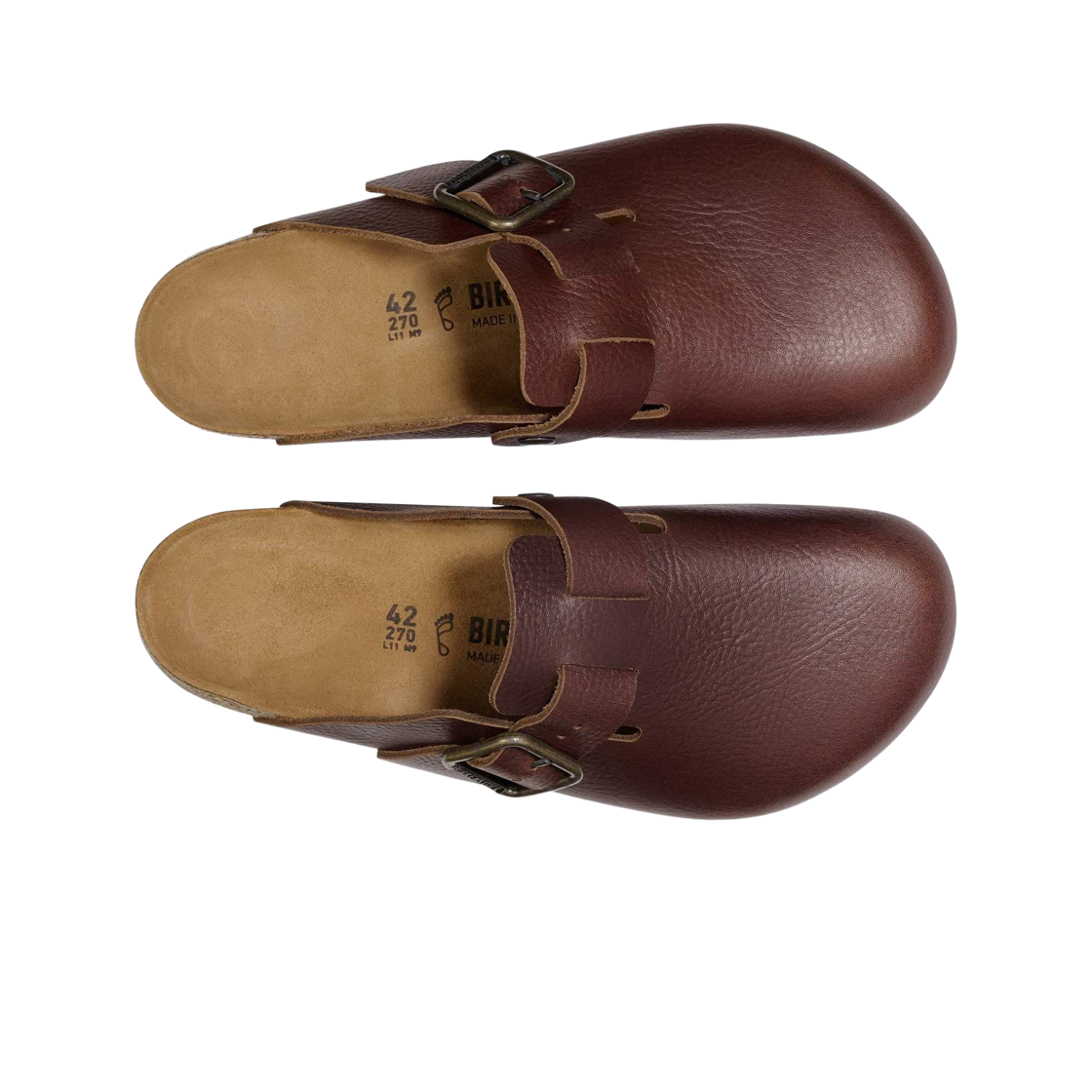 버켄스탁 보스턴 WB 내츄럴 레더 빈티지 우드 로스트 - 레귤러(Birkenstock Boston WB Natural Leather Vintage Wood Roast - Regular) - 2