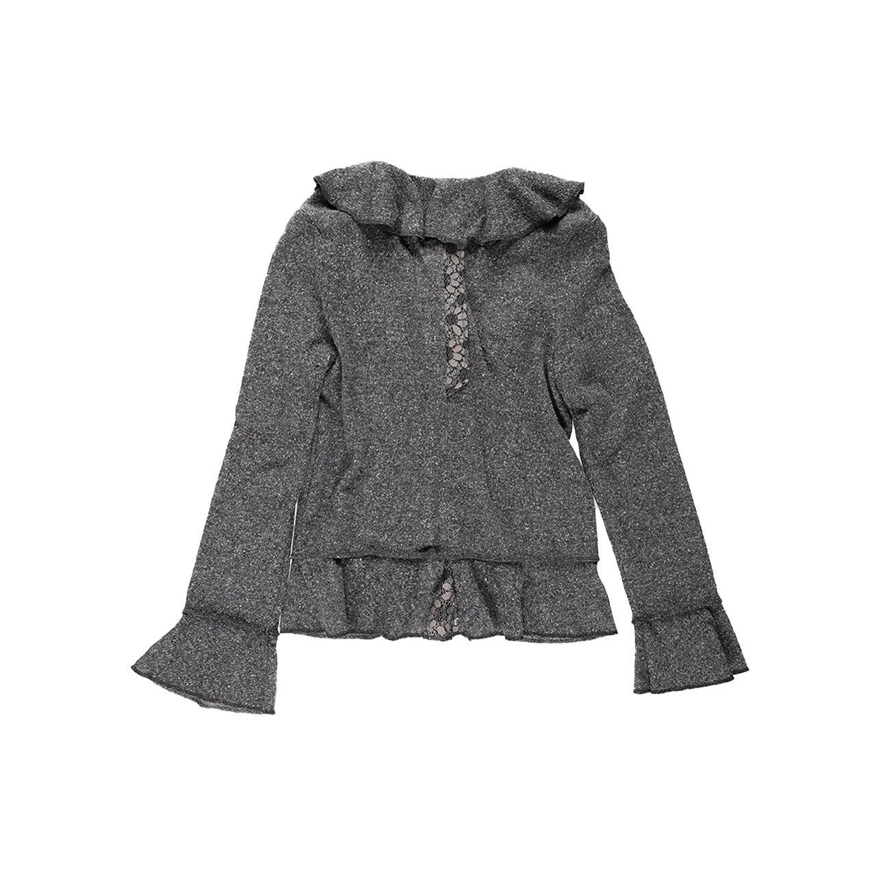 스틸레써디 러플 가디건 그레이(Still Lethardy Ruffle Cardigan Grey) - 2