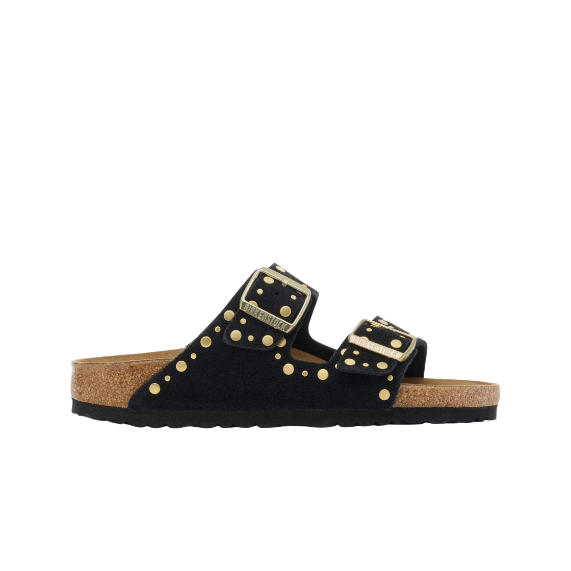1030348 (W) Birkenstock Arizona Rivet Suede Black - Narrow