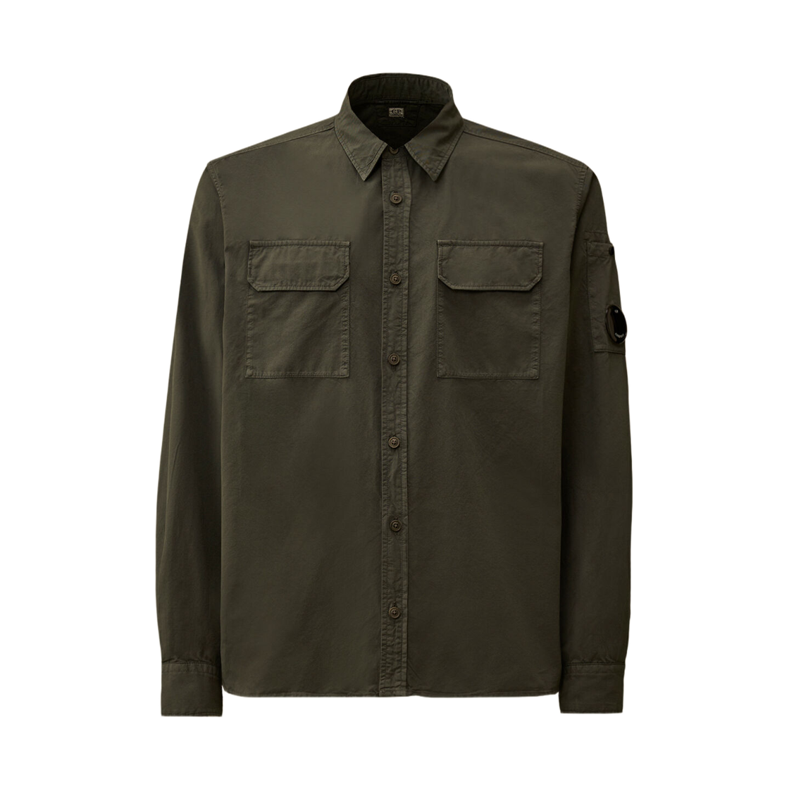 20CMSH706A110143G921 C.P. Company Organic Gabardine Long Sleeve Lens Shirt Gunmetal Grey - 26SS