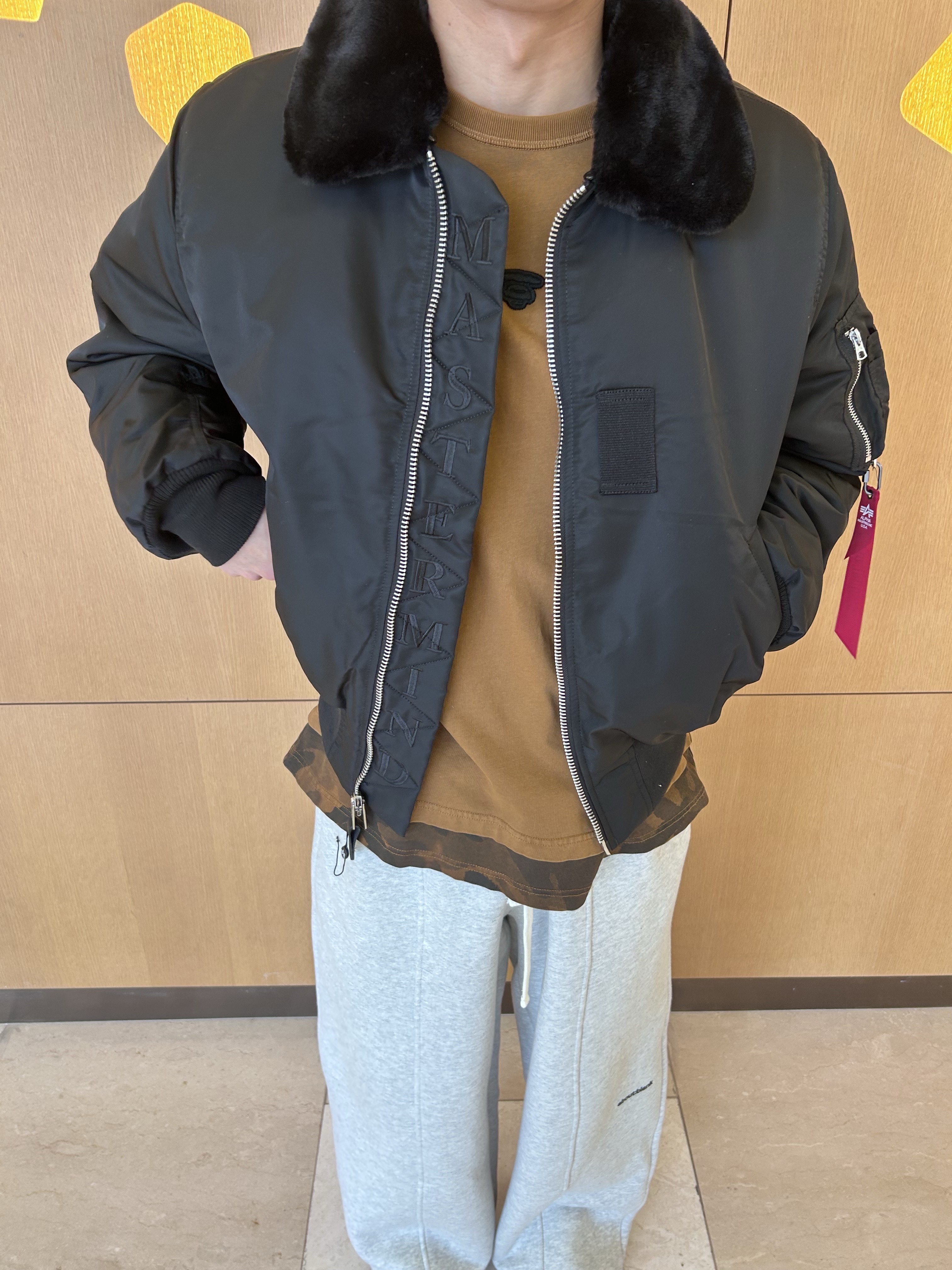 Mastermind x Alpha Industries B-15 Flight Jacket Reversible Black - 26SS 착용 스타일 - 2
