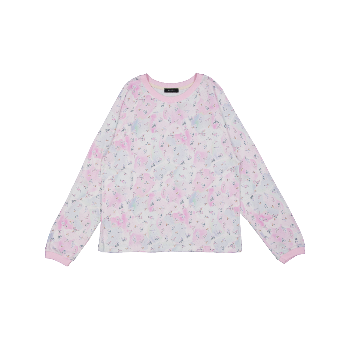 쿠키시 소프트 플라워 나그랑 티 핑크(Kookeesee Soft Flower Raglan Tee Pink)