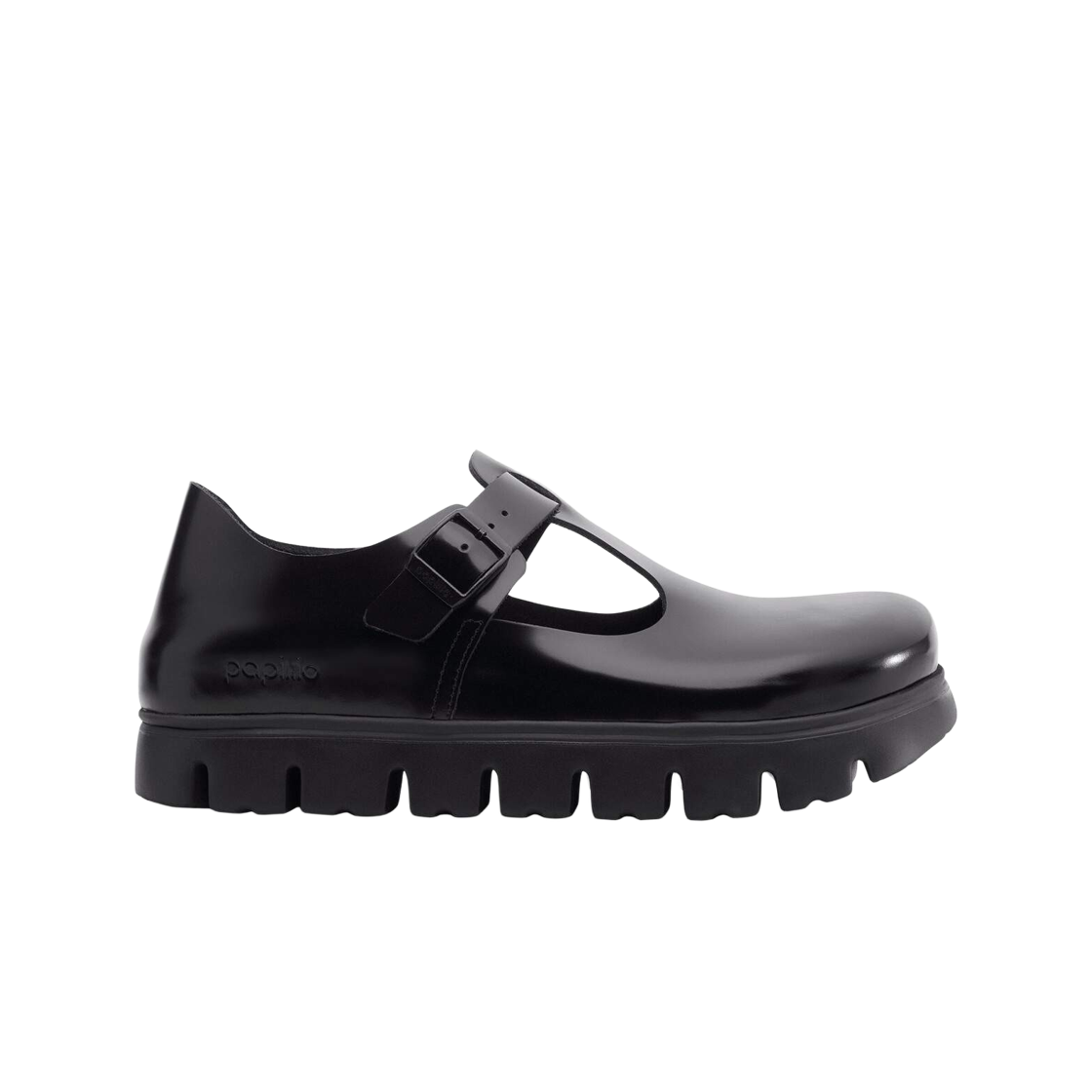 1030559 (W) Birkenstock Paris Chunky Natural Leather Black - Narrow