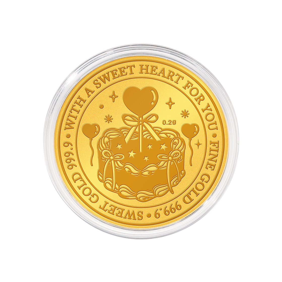 골드팡 24K 스윗하트케이크 순금코인 0.2g(GOLDPANG 24K Sweet Heart Cake Gold Coin 0.2g) - 1
