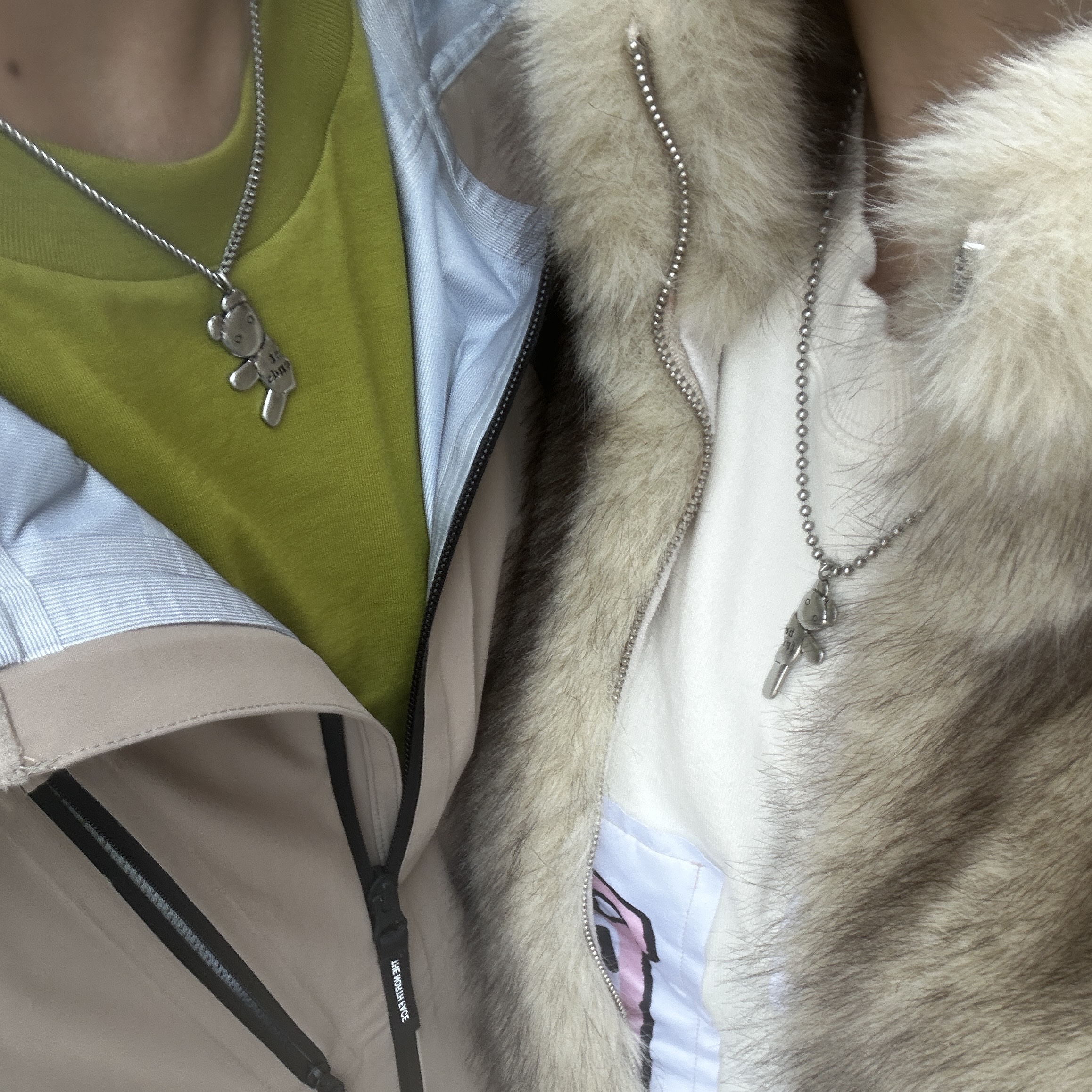 Heaven by Marc Jacobs Friendship Necklace Set Silver Ox (Set of 2) 착용 스타일