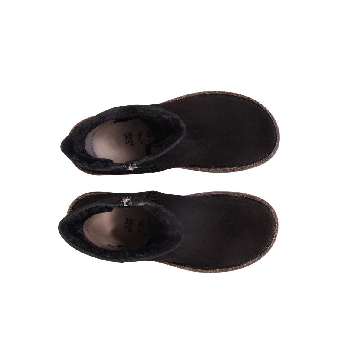 (W) 버켄스탁 업살라 집 셔링 스웨이드 레더 블랙 - 내로우((W) Birkenstock Uppsala Zip Shearling Suede Leather Black - Narrow) - 2