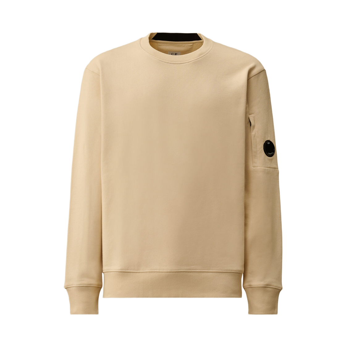 20CMSS713A005086W114 C.P. Company Diagonal Raised Fleece Crewneck Lens Sweatshirt Frozen Dew White - 26SS