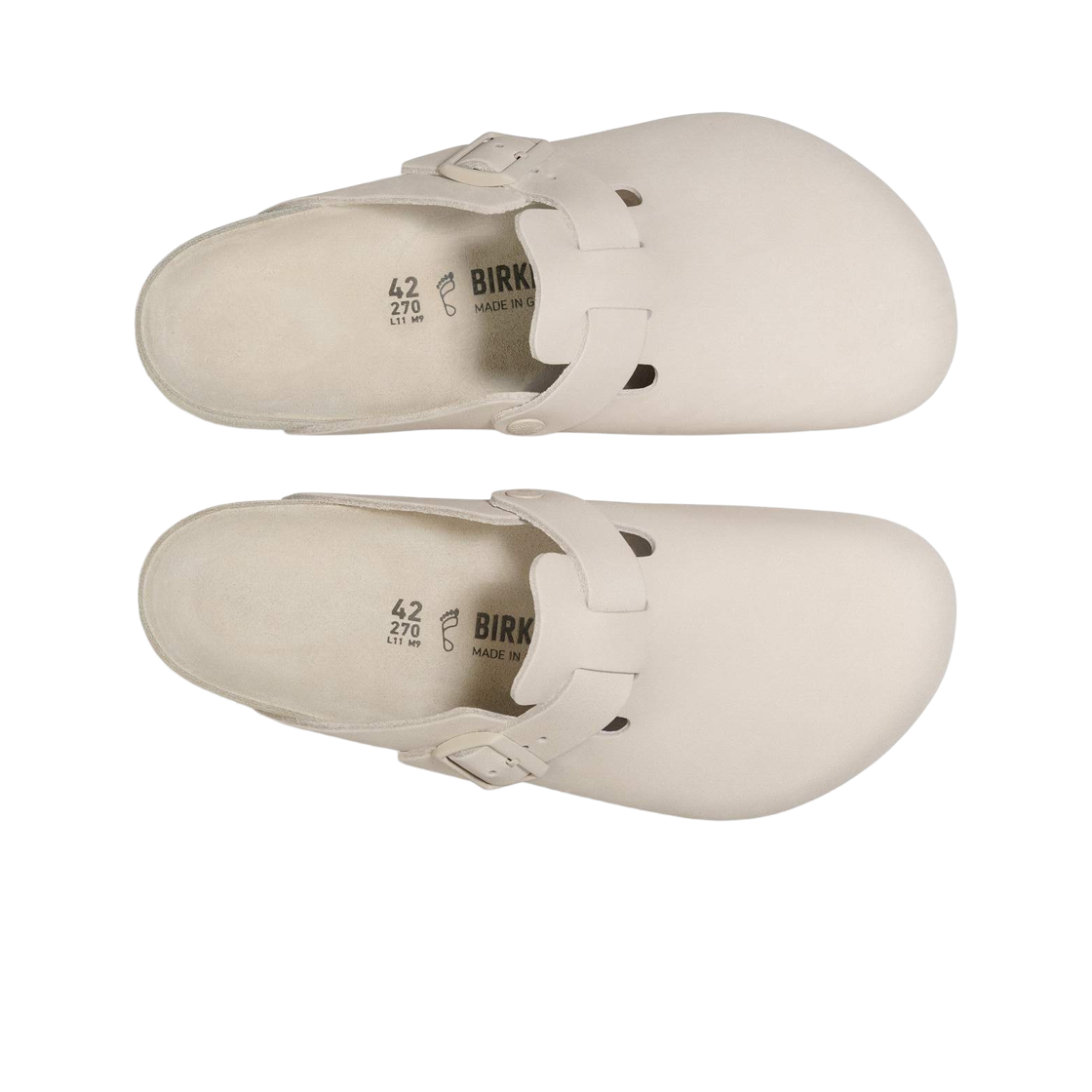 버켄스탁 보스턴 누벅 레더 오이스터 - 내로우(Birkenstock Boston Nubuck Leather Oyster - Narrow) - 2