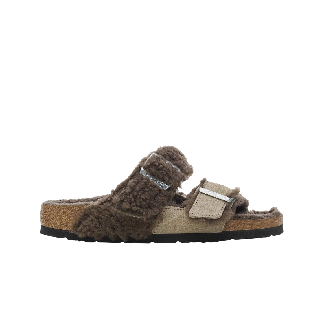 (W) 버켄스탁 아리조나 스플릿 테디 파츠 리벳 로고 스웨이드 레더 콘크리트 그레이 스톤 코인 - 내로우((W) Birkenstock Arizona Split Teddy Parts Rivet Logo Suede Leather Concrete Gray Stone Coin - Narrow) - 1