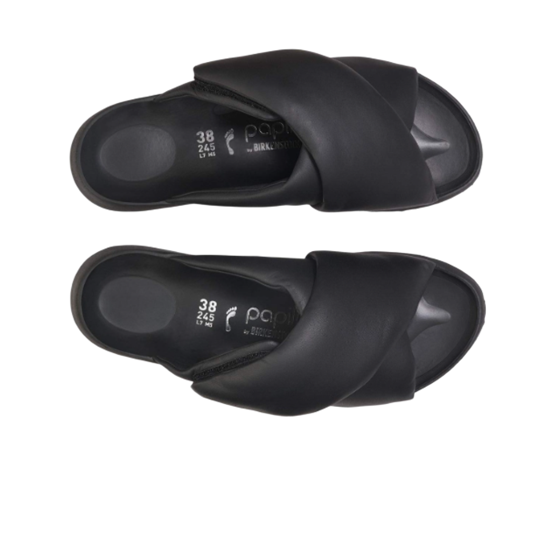 (W) 버켄스탁 테다 크로스 스트랩 내츄럴 레더 블랙 - 내로우((W) Birkenstock Theda Cross Strap Natural Leather Black - Narrow) - 2