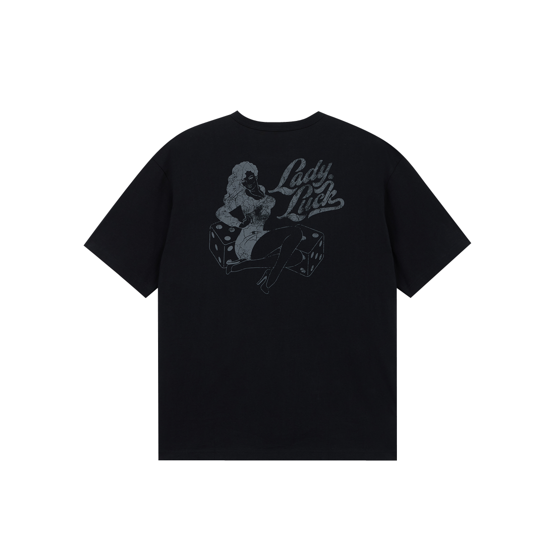 알파 인더스트리 릴랙스드 레이디 럭 티셔츠 블랙(ALPHA INDUSTRIES Relaxed Lady Luck Tee Black)