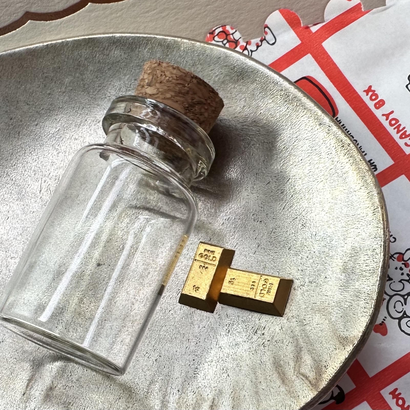 GOLDPANG 24K Gold 999 Imperial Gold Bar Object 1g + Glass Bottle 착용 스타일 - 3