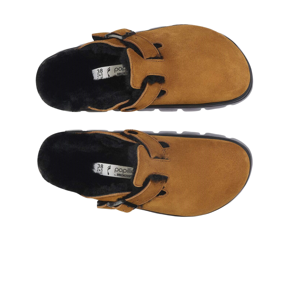 (W) 버켄스탁 보스턴 청키 시어링 스웨이드 레더 밍크 - 내로우((W) Birkenstock Boston Chunky Shearling Suede Leather Mink - Narrow) - 2