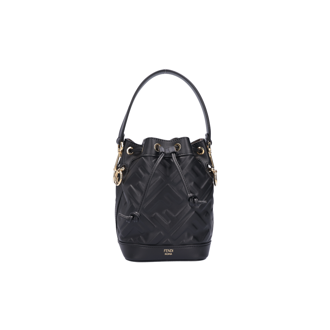 IT72K9WIOWI6 Fendi Montrezzo FF Leather Mini Bag - Black