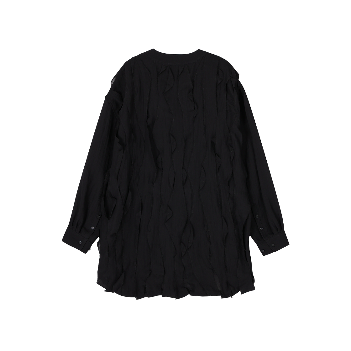 송지오 컬렉션 프래그먼트 카라리스 셔츠 블랙(SONGZIO COLLECTION Fragment Collarless Shirt Black) - 2