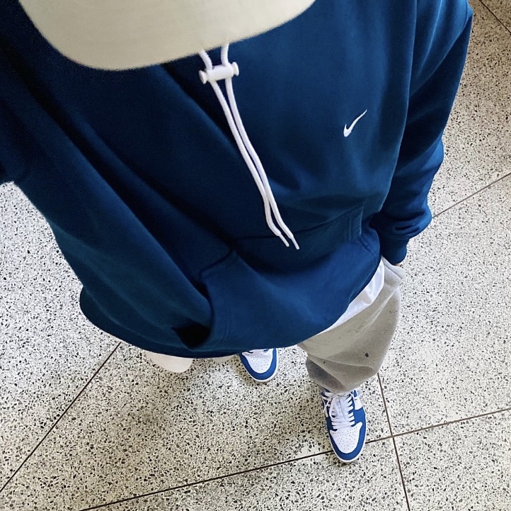 Nike NRG Solo Swoosh Full Zip Hoodie Valerian Blue - Asia 착용 스타일