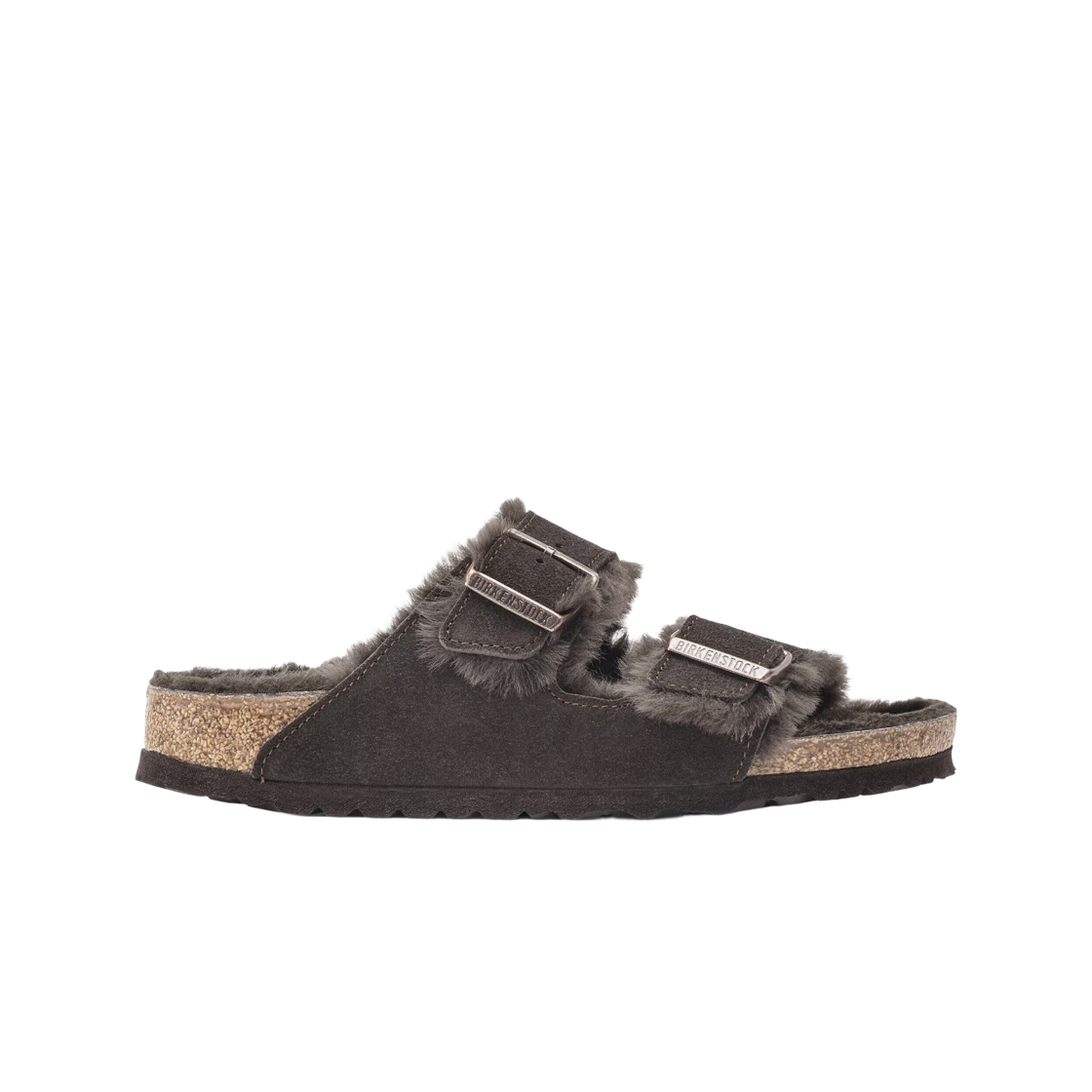 1020528 (W) Birkenstock Arizona Shearling Suede Leather Mocca - Narrow