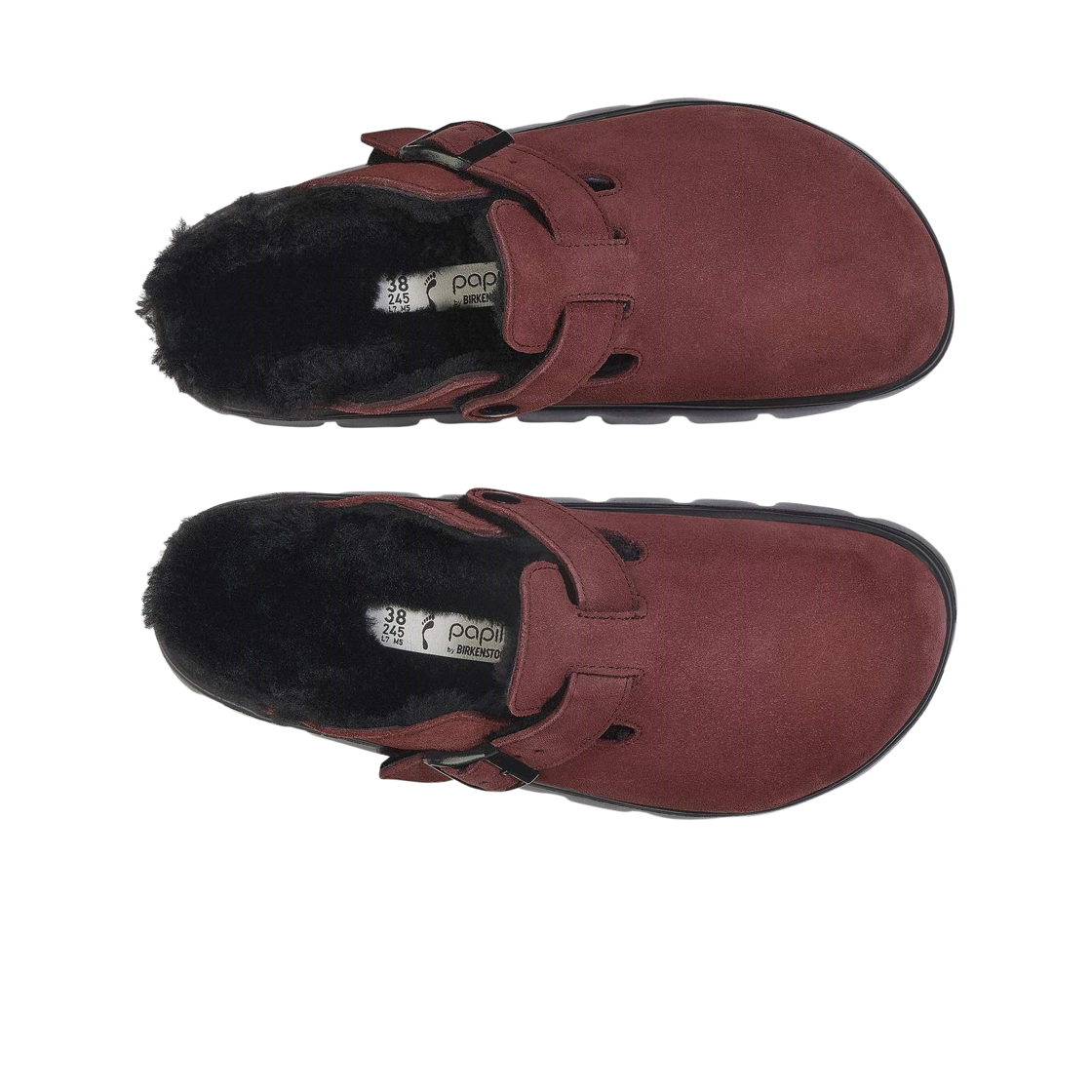 (W) 버켄스탁 보스턴 청키 시어링 스웨이드 레더 베리 크러쉬 - 내로우((W) Birkenstock Boston Chunky Shearling Suede Leather Berry Crush - Narrow) - 2