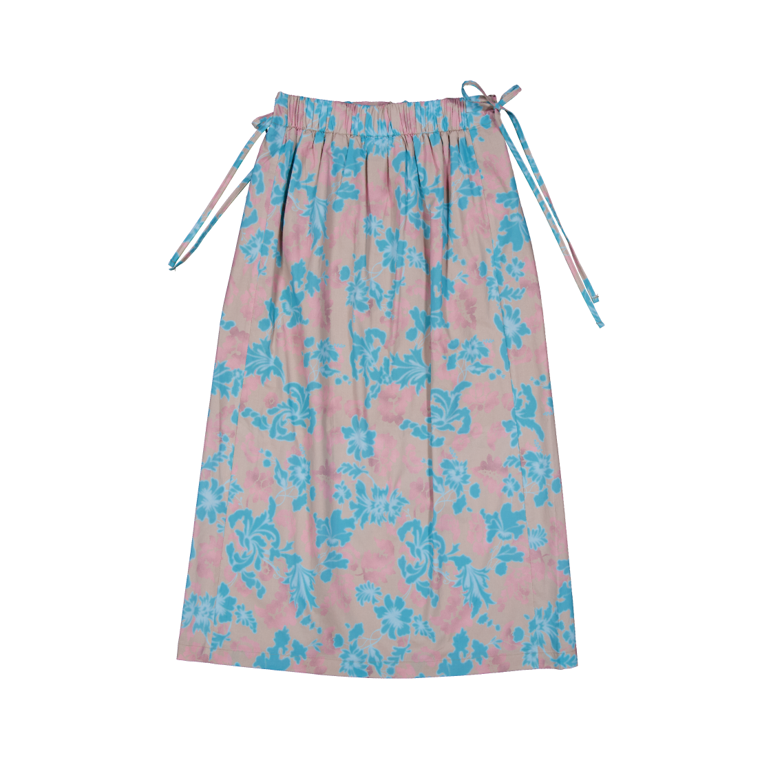 KS6BRSK004BE Kookeesee Flower Slit Skirt Beige