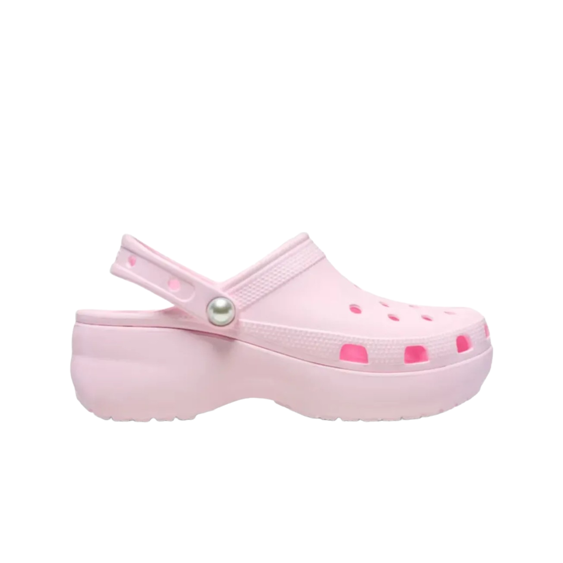 (W) 크록스 클래식 플랫폼 펄 클로그 핑크 밀크((W) Crocs Classic Platform Pearl Clog Pink Milk) - 1