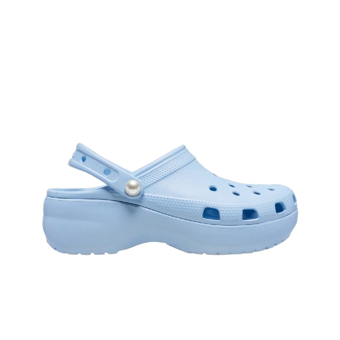 (W) 크록스 클래식 플랫폼 펄 클로그 블루 칼사이트((W) Crocs Classic Platform Pearl Clog Blue Calcite) - 1