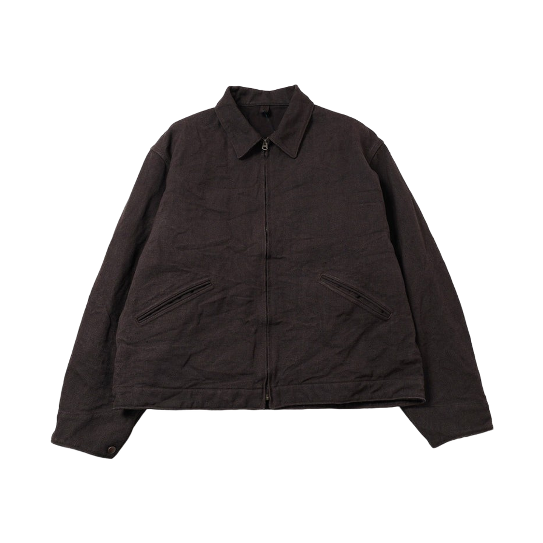 D01-01028 Comoli Hemp Duck Zip Short Jacket Brown - 26SS