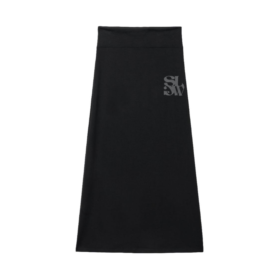 슬릭글로우 로고 스웨트 맥시 롱 스커트 블랙(SLEEKGLOW Logo Sweat Maxi Long Skirt Black)