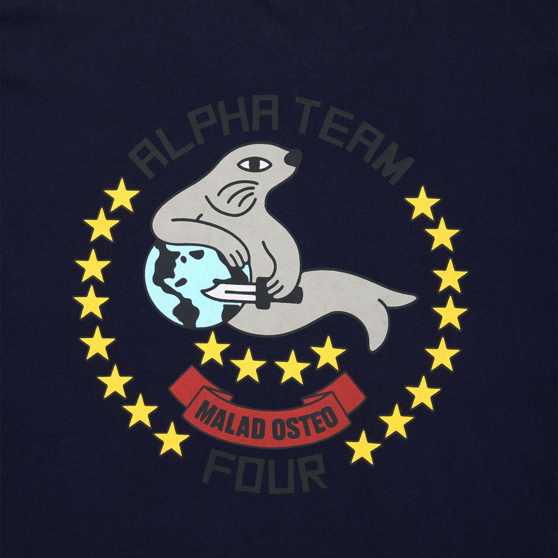 알파 인더스트리 릴랙스드 알파 씰 티셔츠 레플리카 블루(ALPHA INDUSTRIES Relaxed Alpha Seal Tee Replica Blue) - 3