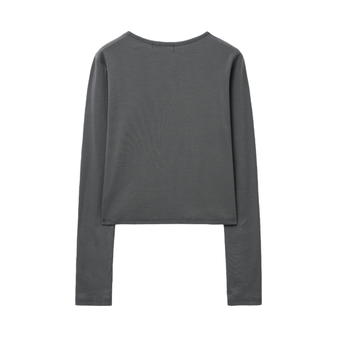 슬릭글로우 캔디 버튼 롱 슬리브 티셔츠 차콜(SLEEKGLOW Candy Button Long Sleeve T-Shirt Charcoal) - 2