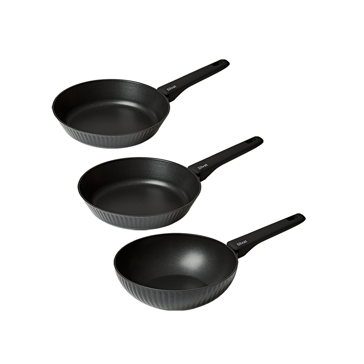 실바트 벨리나 IH 단조 프라이팬 3종 세트(24팬+28팬+28웍)(Silvat Vellina IH Forging Frying Pan Set of 3 (24 Pan + 28 Pan + 28 Wok)) - 1