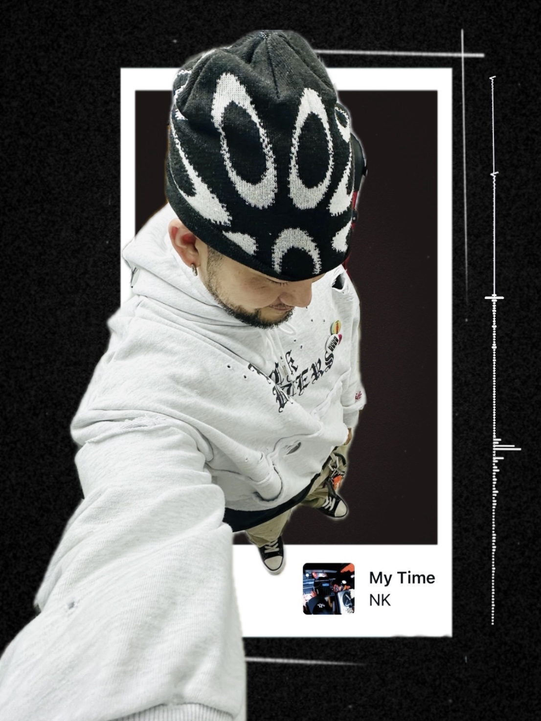 Oakley Ellipse Graphic Beanie Black White, Maison Mihara Yasuhiro Peterson OG Sole Canvas Low Sneakers Black 착용 스타일 - 9