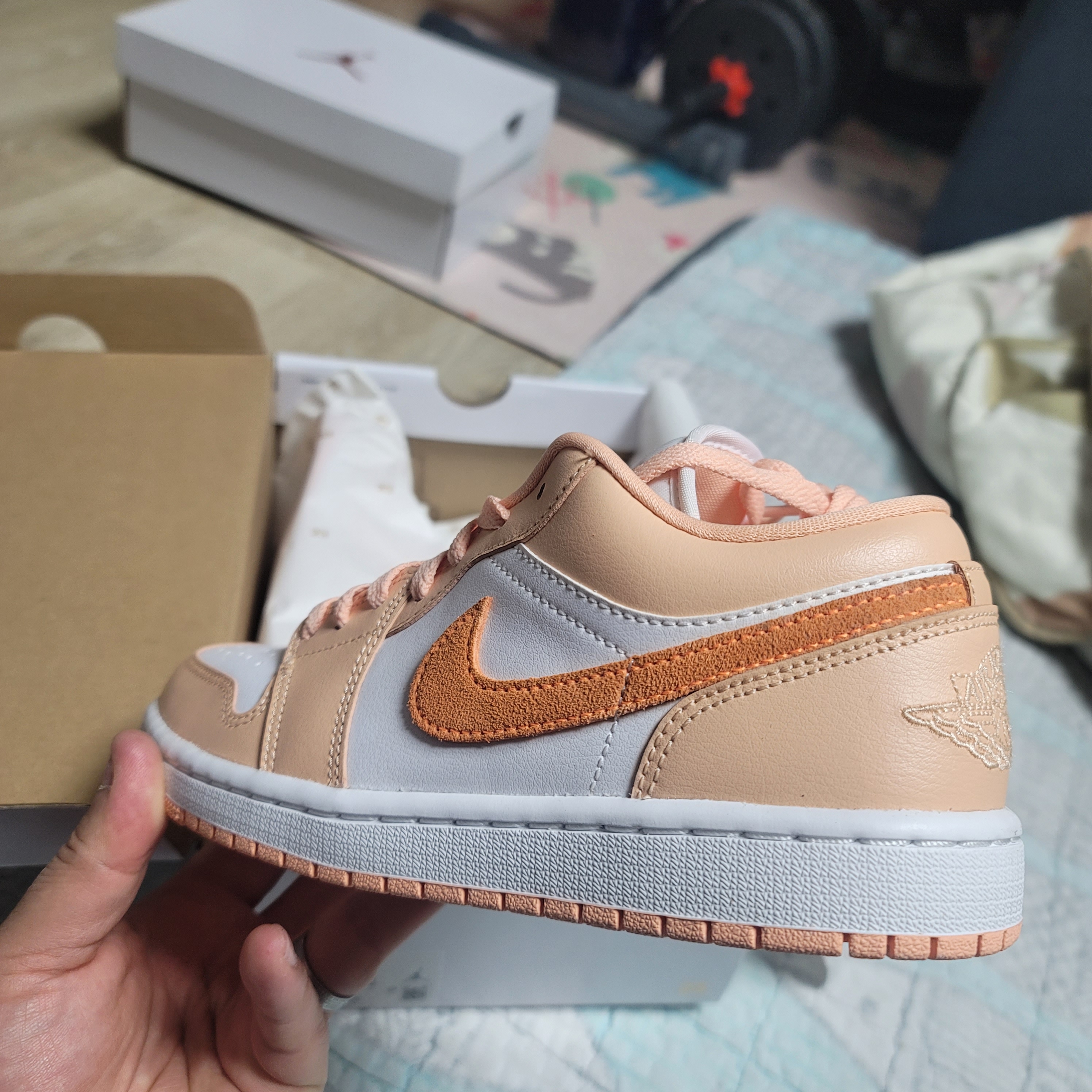 (W) Jordan 1 Low Sunset Haze 착용 스타일 - 2