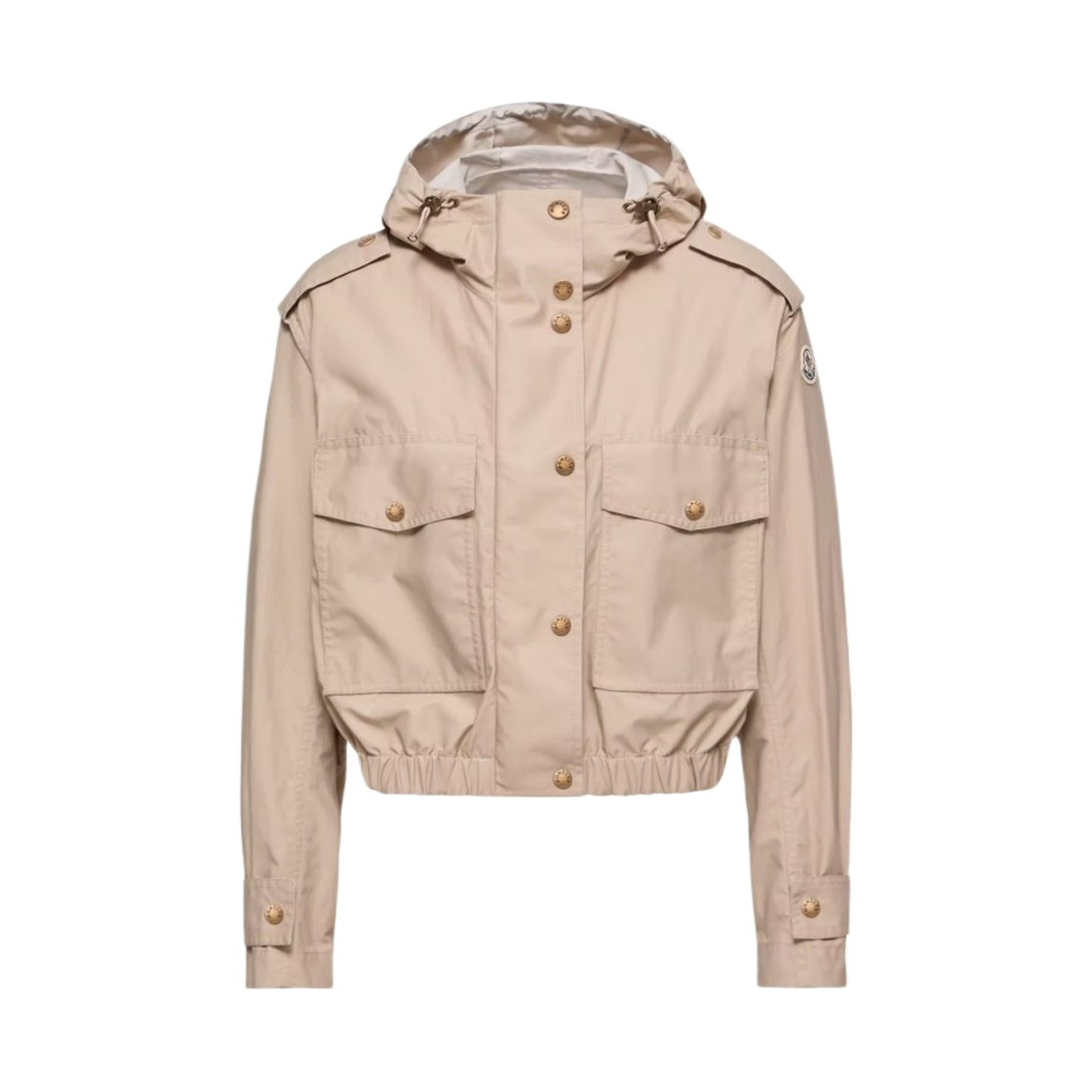 L1-093-1A00134-599CU-23Q (W) Moncler Carex Hooded Cotton Blend Poplin Jacket Beige - 26SS