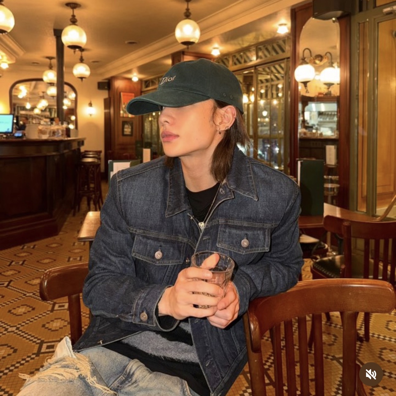 Dior Stonewashed Cotton Cap Green 착용 스타일 - 2