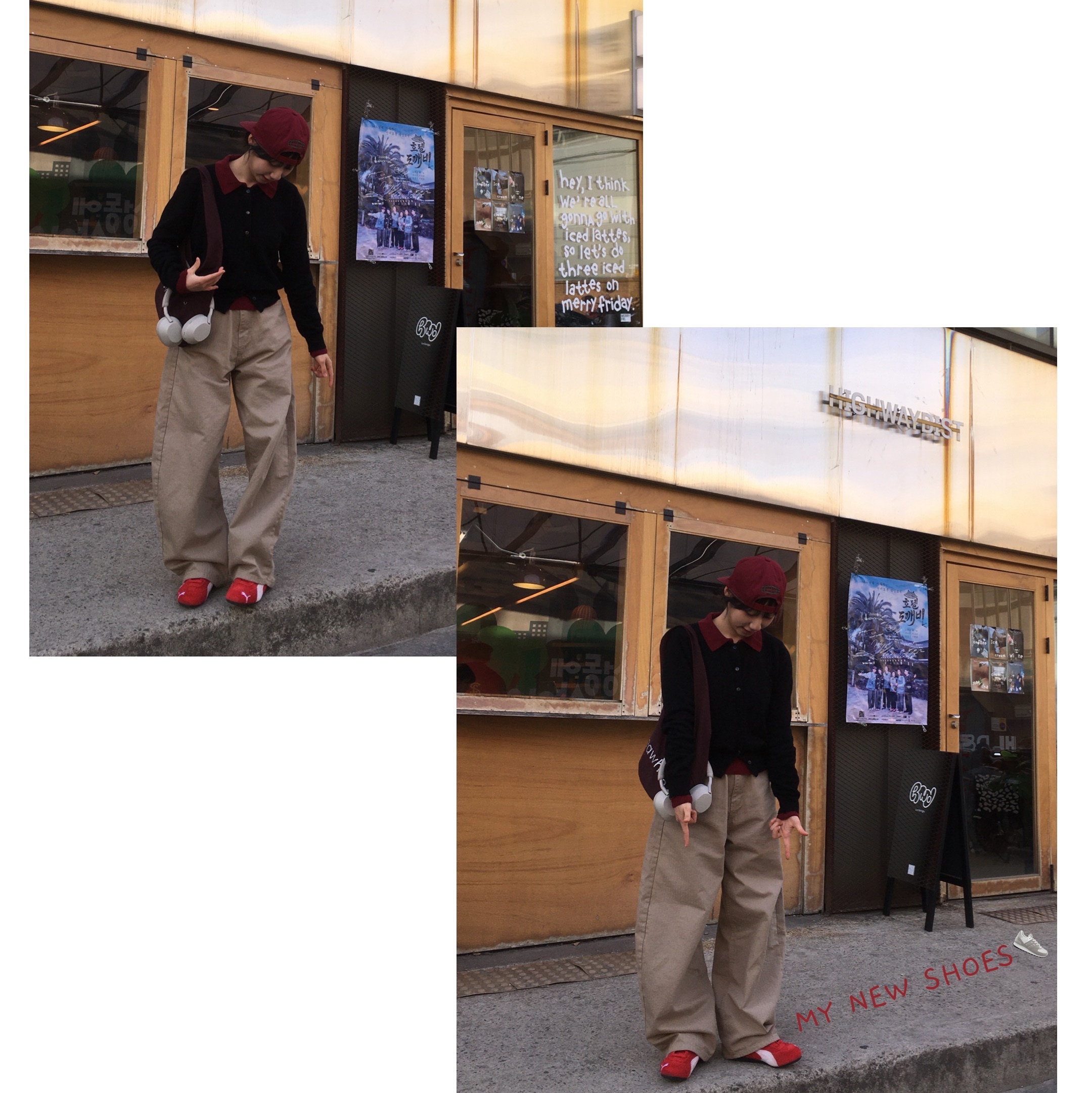 Aftermath Atm Logo Ball Cap Burgundy, Puma Speedcat OG Red White 착용 스타일 - 2