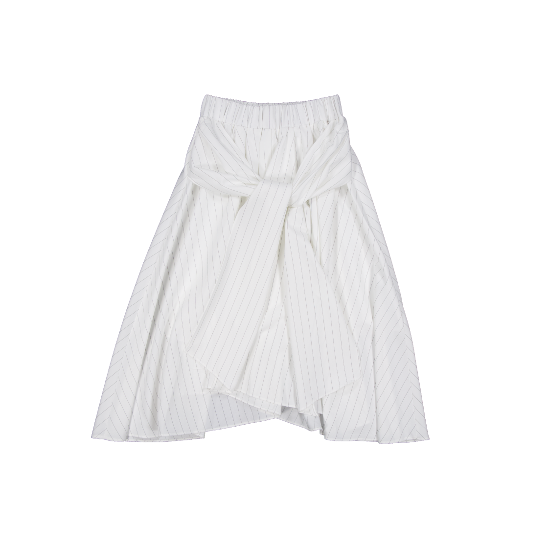 쿠키시 스트라이프 타이 스커트 화이트(Kookeesee Stripe Tie Skirt White)
