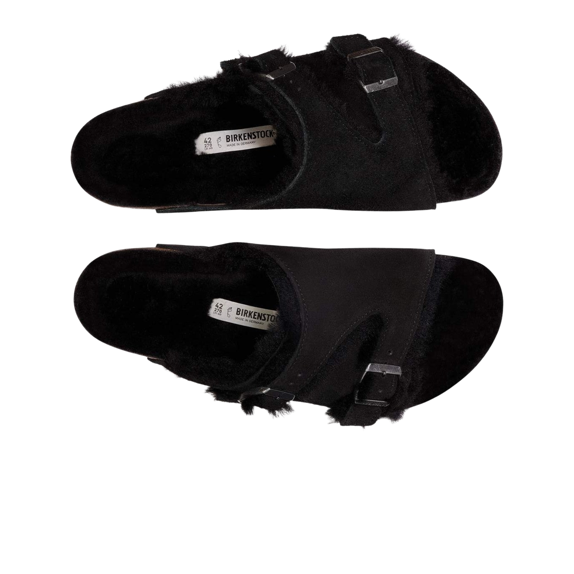 버켄스탁 취리히 램스킨 스웨이드 레더 블랙 - 레귤러(Birkenstock Zurich Lambskin Suede Leather Black - Regular) - 2