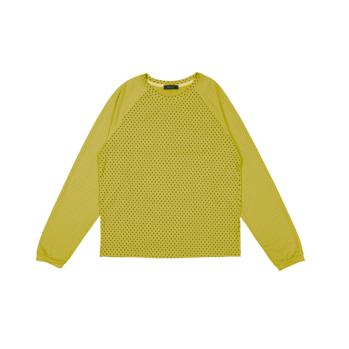 KS6BRTO003YG Kookeesee Candy Dot Raglan Tee Yellowish Green