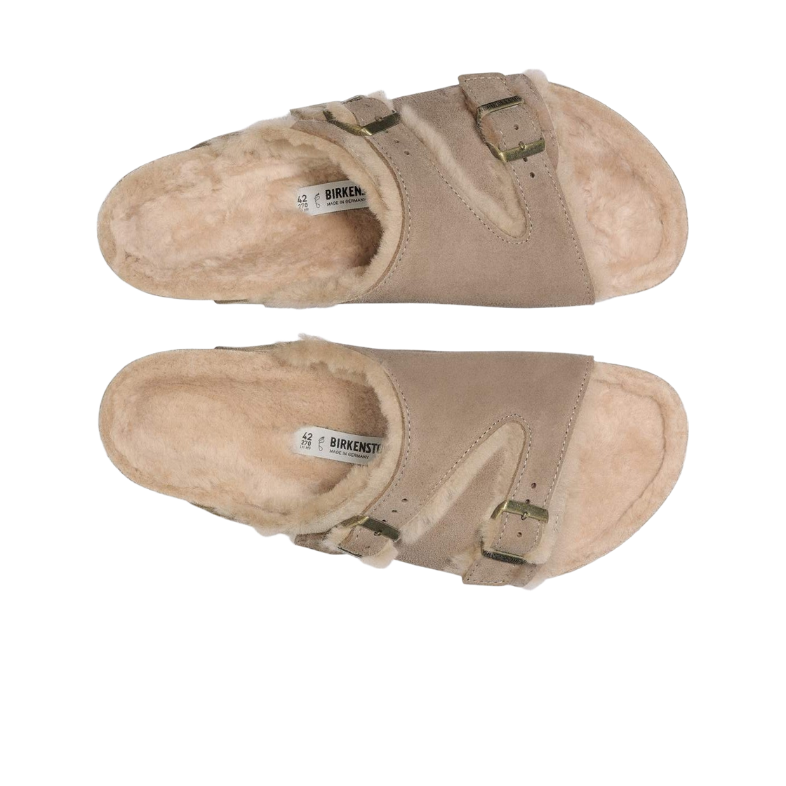 버켄스탁 취리히 램스킨 스웨이드 레더 토프 - 레귤러(Birkenstock Zurich Lambskin Suede Leather Taupe - Regular) - 2