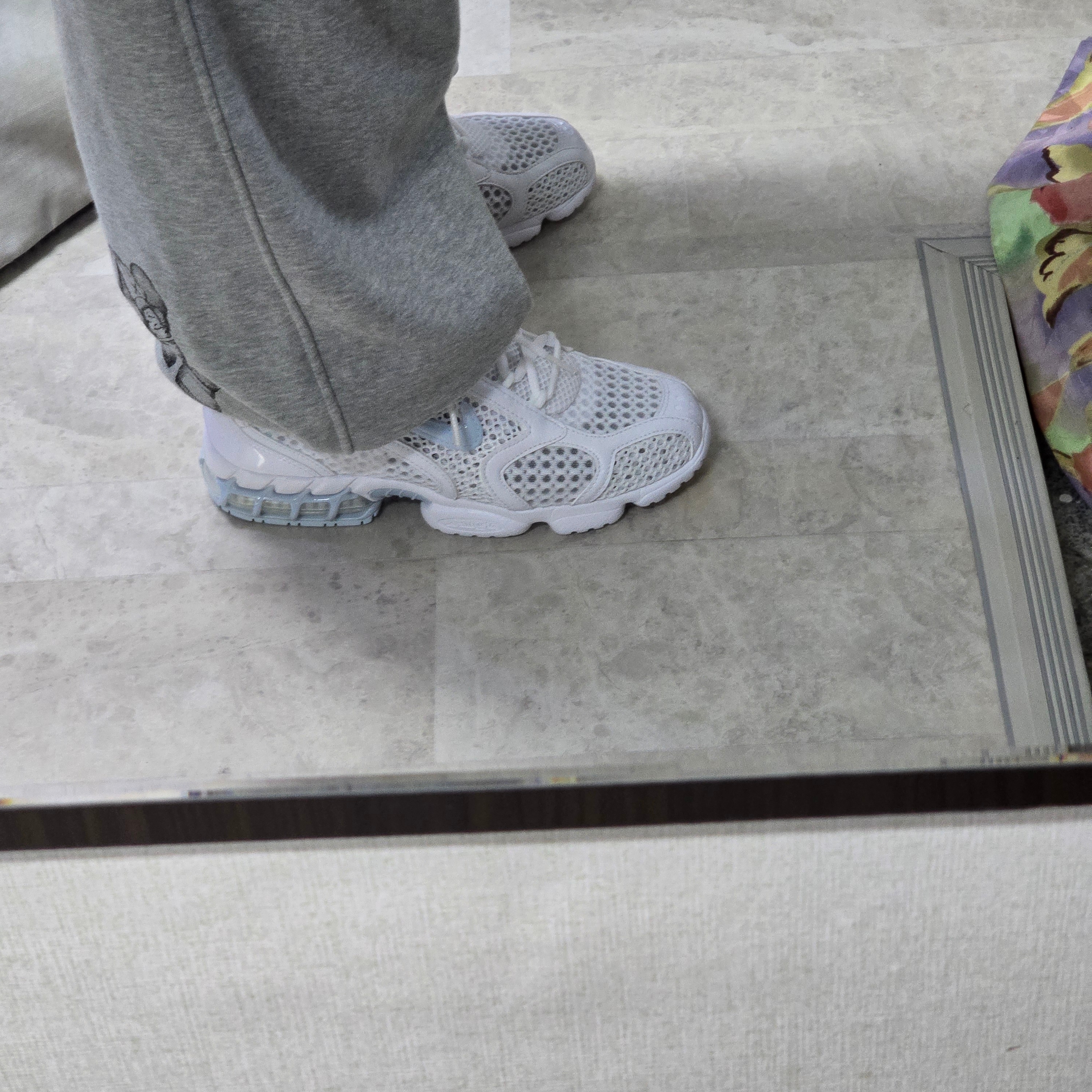 (W) Nike Air Zoom Spiridon Cage 2 White Blue Tint 착용 스타일 - 2