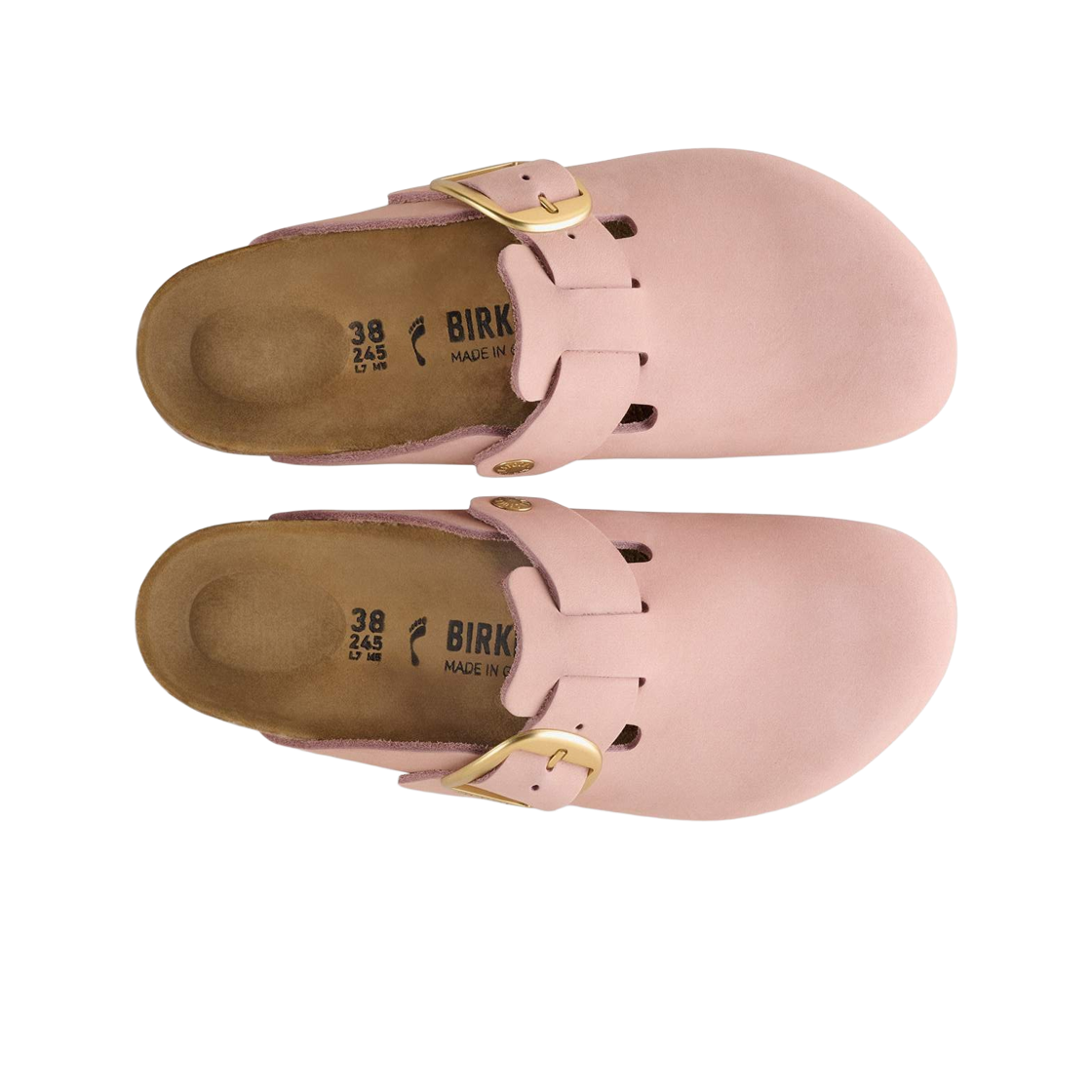 (W) 버켄스탁 보스턴 빅 버클 누벅 레더 소프트 핑크 - 내로우((W) Birkenstock Boston Big Buckle Nubuck Leather Soft Pink - Narrow) - 2