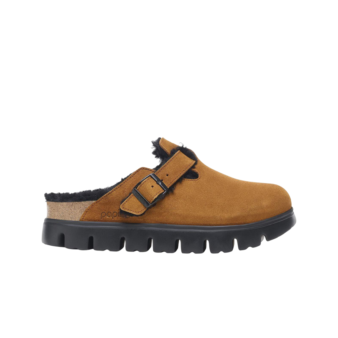 1028452 (W) Birkenstock Boston Chunky Shearling Suede Leather Mink - Narrow