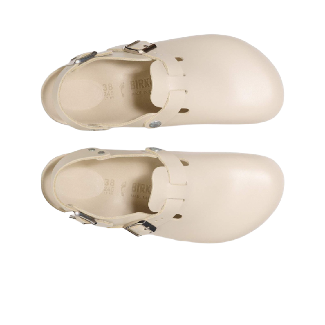 (W) 버켄스탁 토키오 2 내츄럴 레더 뉴 드레시 오이스터 - 내로우((W) Birkenstock Tokio II Natural Leather New Dressy Oyster - Narrow) - 2