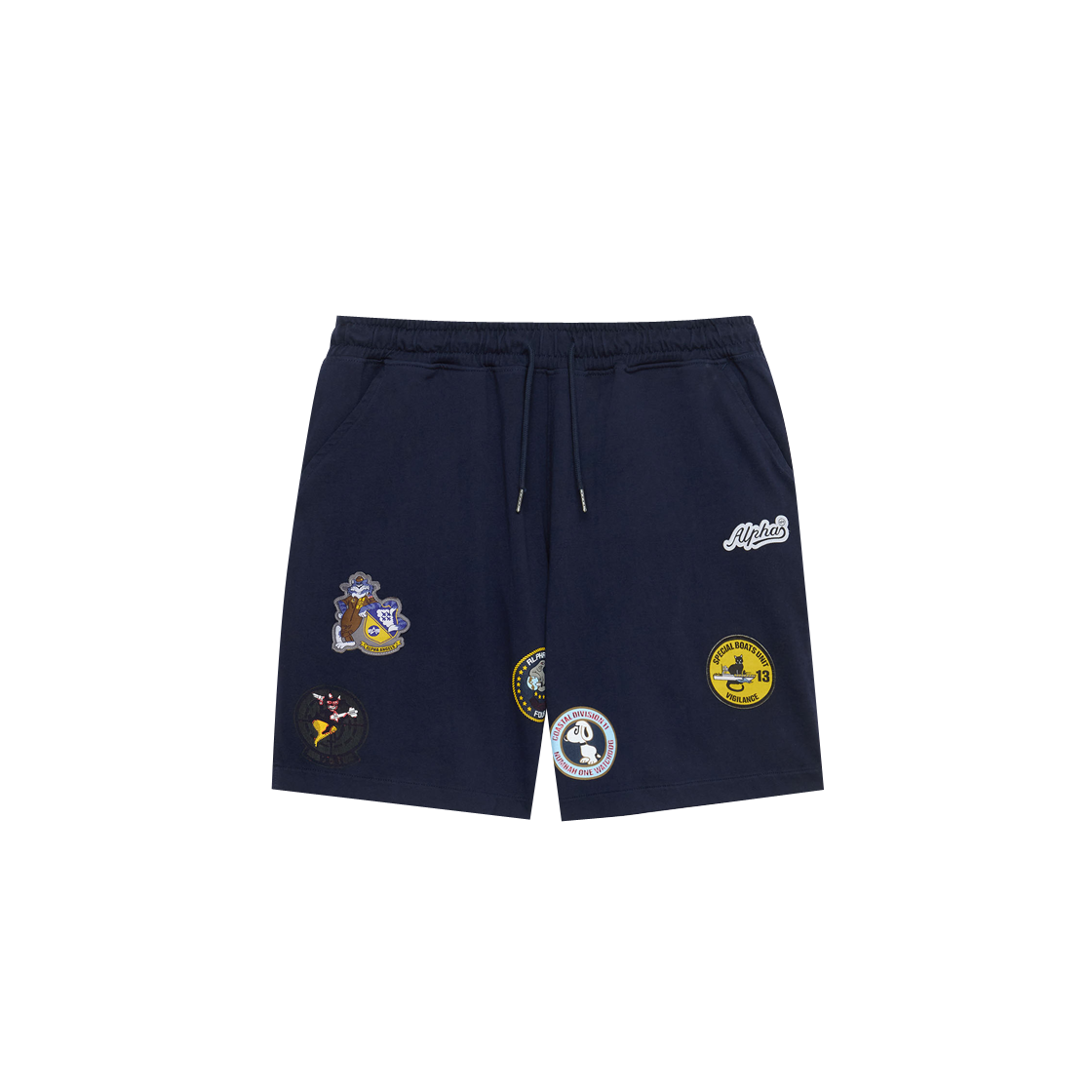 알파 인더스트리 패치드 저지 쇼츠 레플리카 블루(ALPHA INDUSTRIES Patched Jersey Short Replica Blue)