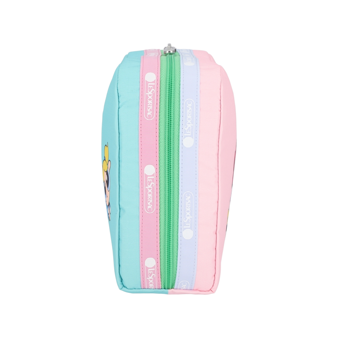 레스포색 파워퍼프걸 핑크/민트 엑스라지 렉탱귤러 코스메틱 파우치(Lesportsac PPG Pink/Mint Extra Large Rectangular Co) - 4