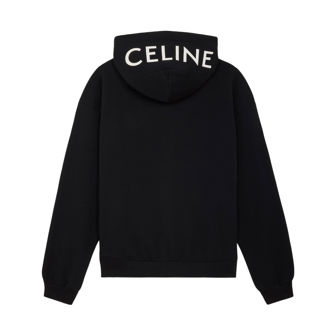 셀린느 지퍼 후드 코튼 플리스 블랙 화이트(Celine Zipped Hoodie in Cotton Fleece Black White) - 2