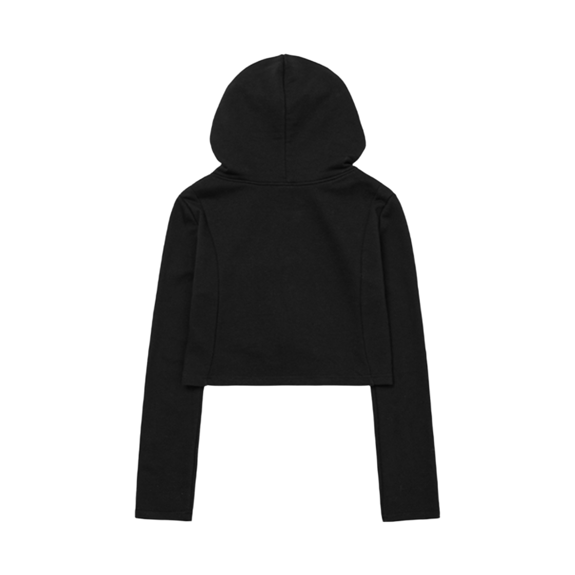 슬릭글로우 스몰 로고 사이드 버튼 셔링 후드 탑 블랙(SLEEKGLOW Small Logo Side Button Shirring Hood Top Black) - 1