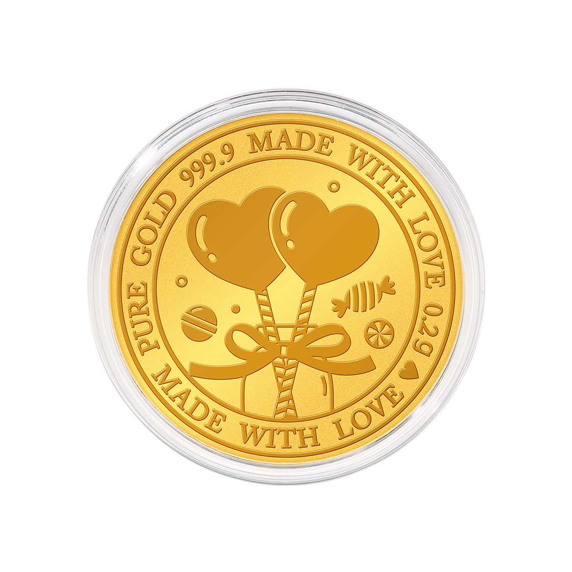 골드팡 24K 스윗하트롤리팝 순금코인 0.2g(GOLDPANG 24K Sweet Heart Lollipop Gold Coin 0.2g) - 1