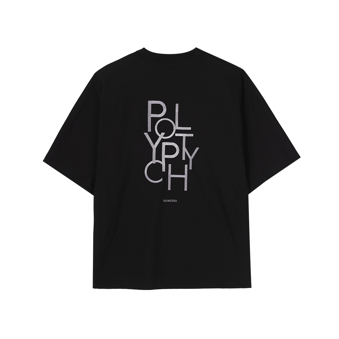 SI3TS712BK SONGZIO COLLECTION Polyptych Curved T Shirt Black